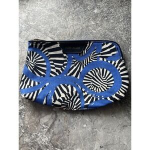 Estée Lauder Blue Black White Cosmetic Makeup Bag Zip Pouch Travel Case